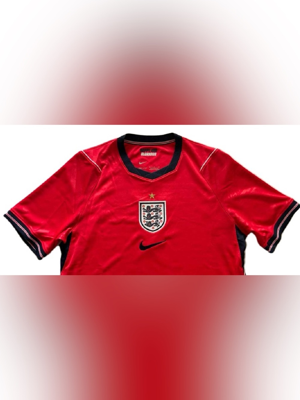 Nike Red England Away Soccer Jersey with Navy Trim World Cup 2026 - Picture 3 of 8